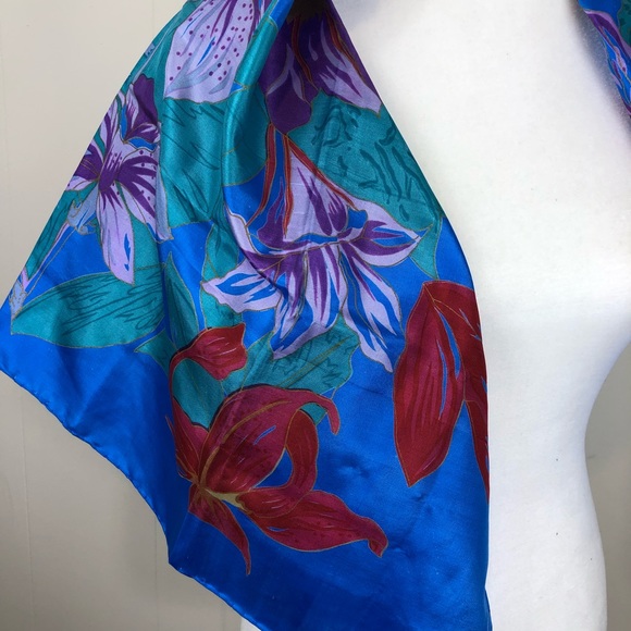 Thai Silk Floral Scarf - Picture 9 of 9